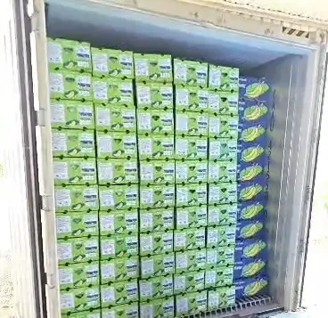 The container wall, loaded floor to roof